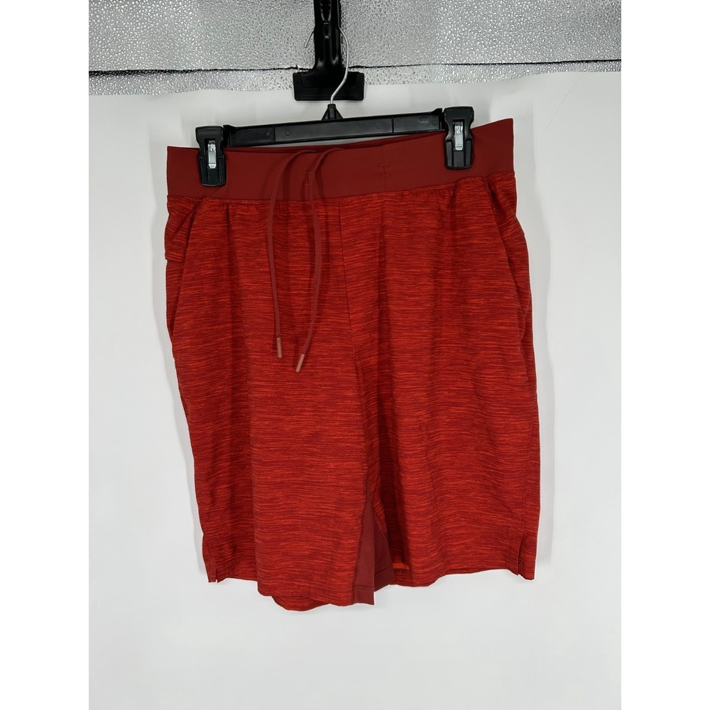 Lululemon T.H.E. Shorts Linerless 9" M7AAWS Heather Allover Solar Orange Magma M